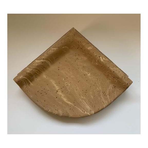 Artificial Stone Resin Shower Corner Shelf Bath Accessories (Noce Travertine)