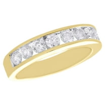 14K Yellow Gold Channel Set Diamond Wedding Band 4.75mm Anniversary Ring 1 CT.
