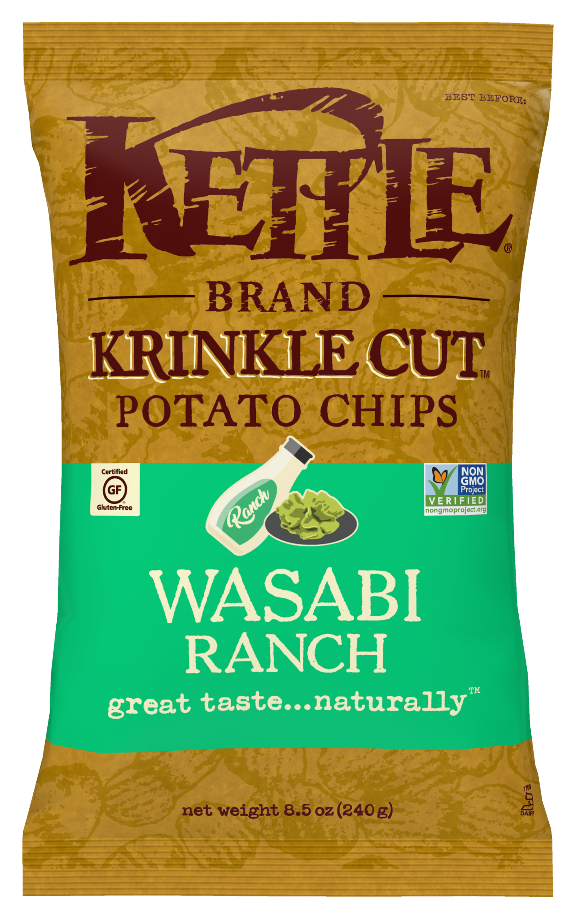 Kettle Brand Krinkle Cut Wasabi Ranch Potato Chips, 8.5 Oz Walmart