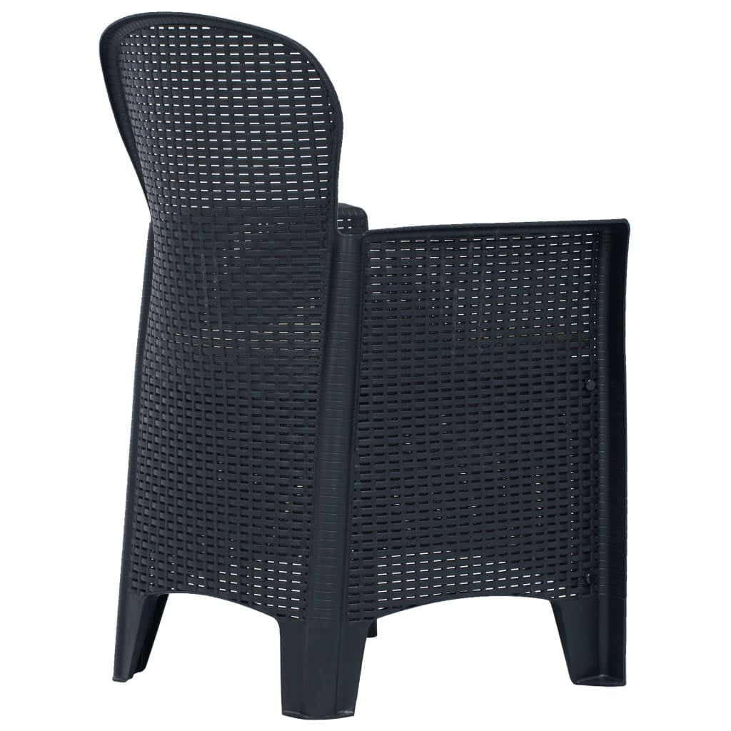 3 Piece Bistro Set, Outdoor Dining Set, Plastic Rattan Wicker Seater