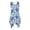 Blue Floral Print, variant on Side Pockets Summer Dresses, Blue Pineapple Sleeveless Dress Polyester Anti Wrinkle Asymmetric Hem Midi Dress Round Neck