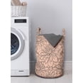 thumbnail image 3 of Floral Laundry Bag, Beautifully Blooming Dahlias Close up Flowers Spring Time Nature, Hamper Basket with Handles Drawstring Closure for Laundromats, 13" x 19", Peach Warm Taupe, by Ambesonne, 3 of 4