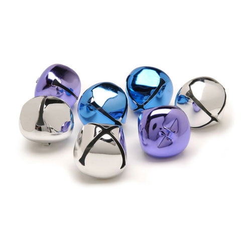 Assorted Blue Purple Silver 8 Pieces Jingle Bells