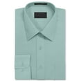 thumbnail image 2 of Men's Dress Shirt Long Sleeve Regular Fit Button Up Pocket Solid Standard Cuff Aqua, 2 of 2