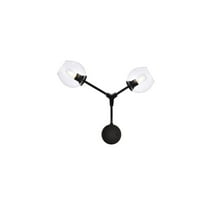 Elegant Lighting Cavoli 2 Lights Black Wall Sconce