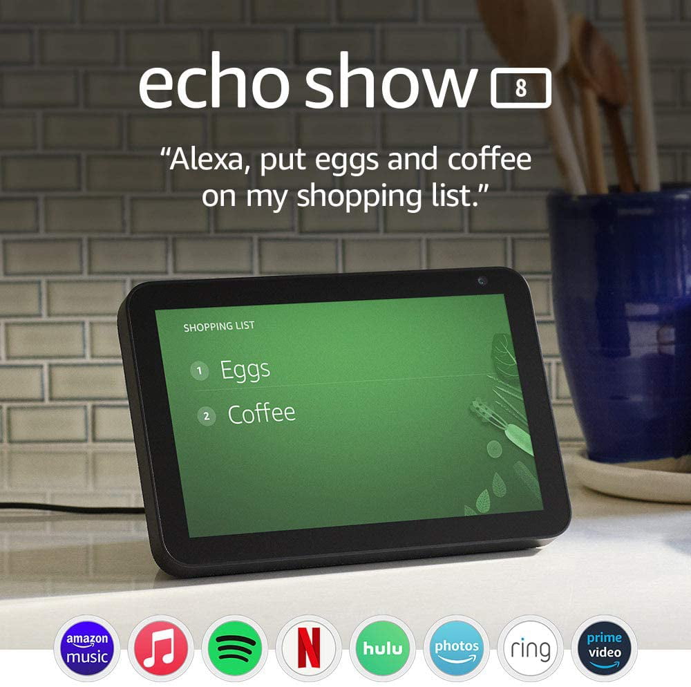 Echo Show 8 HD Smart Display withAlexa - Charcoal C7H6N3 - Walmart.com