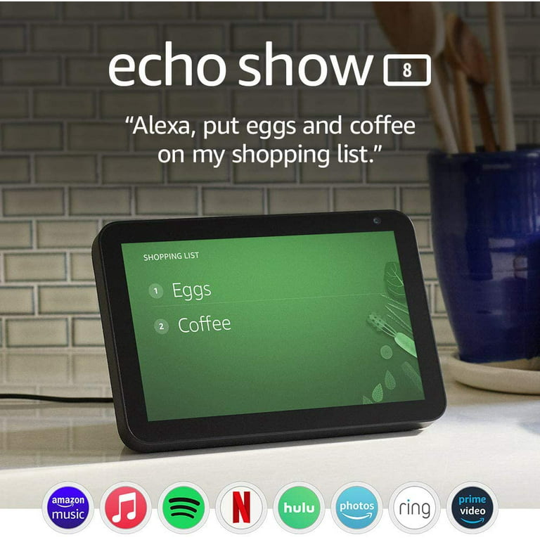Streaming-Box Echo Show 8 Smart Home Hub Bildschirm Alexa  Sprachsteuerung schwarz, 20,32 cm (8 Zoll) Touchscreen Display