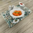 thumbnail image 2 of Ambesonne Teal Place Mats Set of 4, Modern Urban Jungle Leaves, Standard Size, Sea Green Pale Mustard, 2 of 5