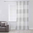 thumbnail image 3 of Grey Plaid Semi Sheer Curtains Drapes for Living Room, Bedroom, French Doors Window 72 Inches Long, Spring Summer Farmhouse Buffalo Checkered Rod Pocket Chiffon Curtain Drapery Voile Draperies Panel, 3 of 6
