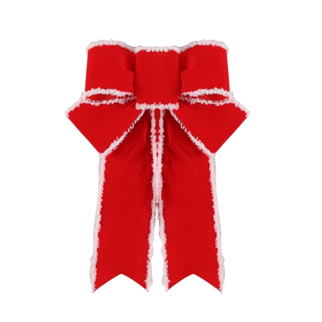 Nœuds de Sapin de Noël Rouges en Polyester Décoration des Fêtes 11.02 Po x 7.09 Po et 9.25 Po x 6.89 Po