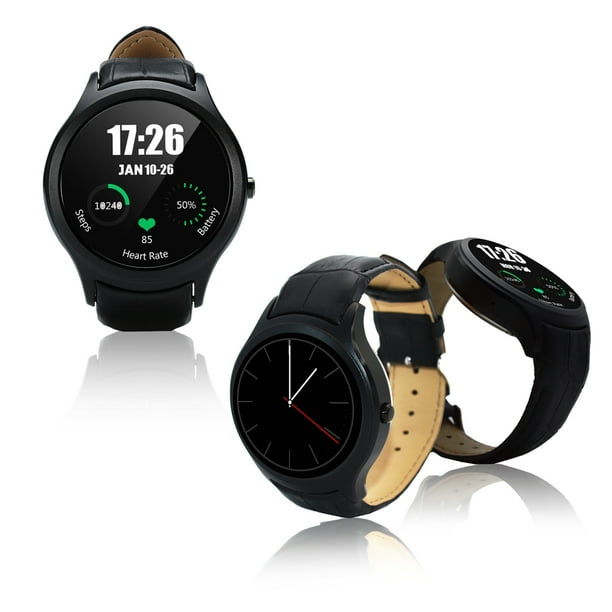 Deluxe A6 (Unlocked) SmartWatch & Phone - Bluetooth 4.0 Sync + Android 4.4 + Pedometer + Heart