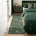 thumbnail image 2 of ATHOPE Floral 2x6 Area Rug, Machine Washable Rugs Soft Non Slip Low Pile Rugs for Living Room Bedroom Nursery Kitchen Dining Room Indoor, Floral Print Pattern Runner Carpet, Forest Green, 2 of 8