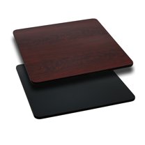 Flash Furniture 2 Pack 36'' Square Table Top with Black or Mahogany Reversible Laminate Top