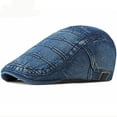 thumbnail image 4 of SikaFu New Adjustable Beret Cap Washed Cotton Jeans Denim Newsboy Ivy Flat Cap Men Women Berets Spring Summer Men Women Cap Hat, 4 of 6