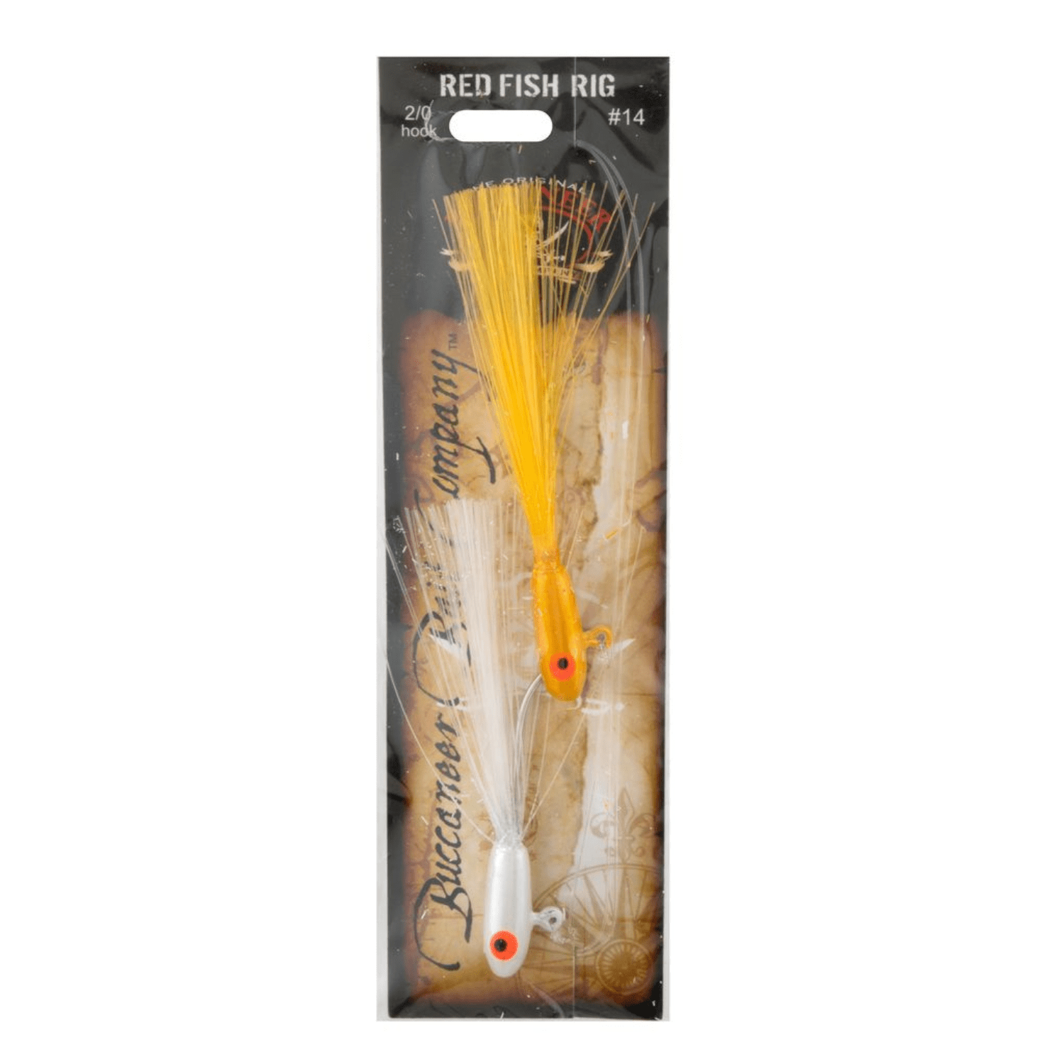 (2 pack) Buccaneer Redfish Tandem Rig – Yellow and White – 1/4 oz