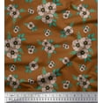 thumbnail image 3 of Soimoi Cotton Poplin Fabric Leaves & Anemone Floral Print Fabric by the Yard 42 Inch Wide, 3 of 3