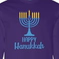 thumbnail image 4 of Inktastic Happy Hanukkah with Blue Menorah Long Sleeve T-Shirt, 4 of 5