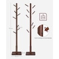 thumbnail image 4 of SONGMICS HOMEPerchero, Perchero de Madera Maciza, Perchero de Pie con 8 Ganchos para Abrigo, Sombrero, Bolso, Cartera, para Entrada, Pasillo, Ganchos y Mástil de Madera de Caucho, Dark Walnut, 4 of 5