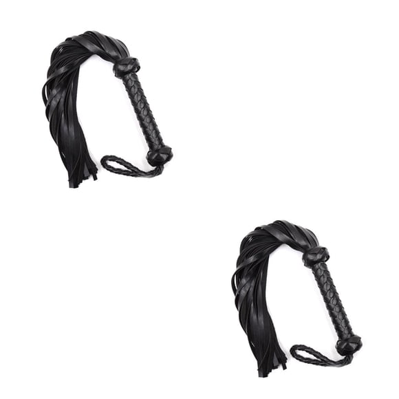 Methold Látigo para montar a caballo, mango de cuero Artificial profesional, para azotar caballos, accesorio de entrenamiento, látigos negro 2piezas