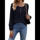 thumbnail image 3 of Suéter Abotonado para Mujer, Suéteres de Punto de Otoño, Camisetas de Larga, Camisetas Tipo Túnica con Cuello Redondo Negro M, 3 of 8