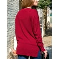 thumbnail image 4 of Doublju Women's Long Sleeve Round Neck Loose Fit Knit Sweater with Plus Size, 4 of 4