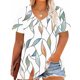 thumbnail image 2 of Camisetas Casuales de las Mujeres Más Tamaño V-Cuello Impresión Manga Corta Color Sólido Base de Verano Superior, Ligero para Diario, 2 of 9