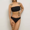 thumbnail image 6 of OSFVNOXV Bikinis for Women Three-Piece Swimsuit Strapless Bandeau Bra Seamless Brief Underwear with Side String Cover Up Skirt Summer, 6 of 6