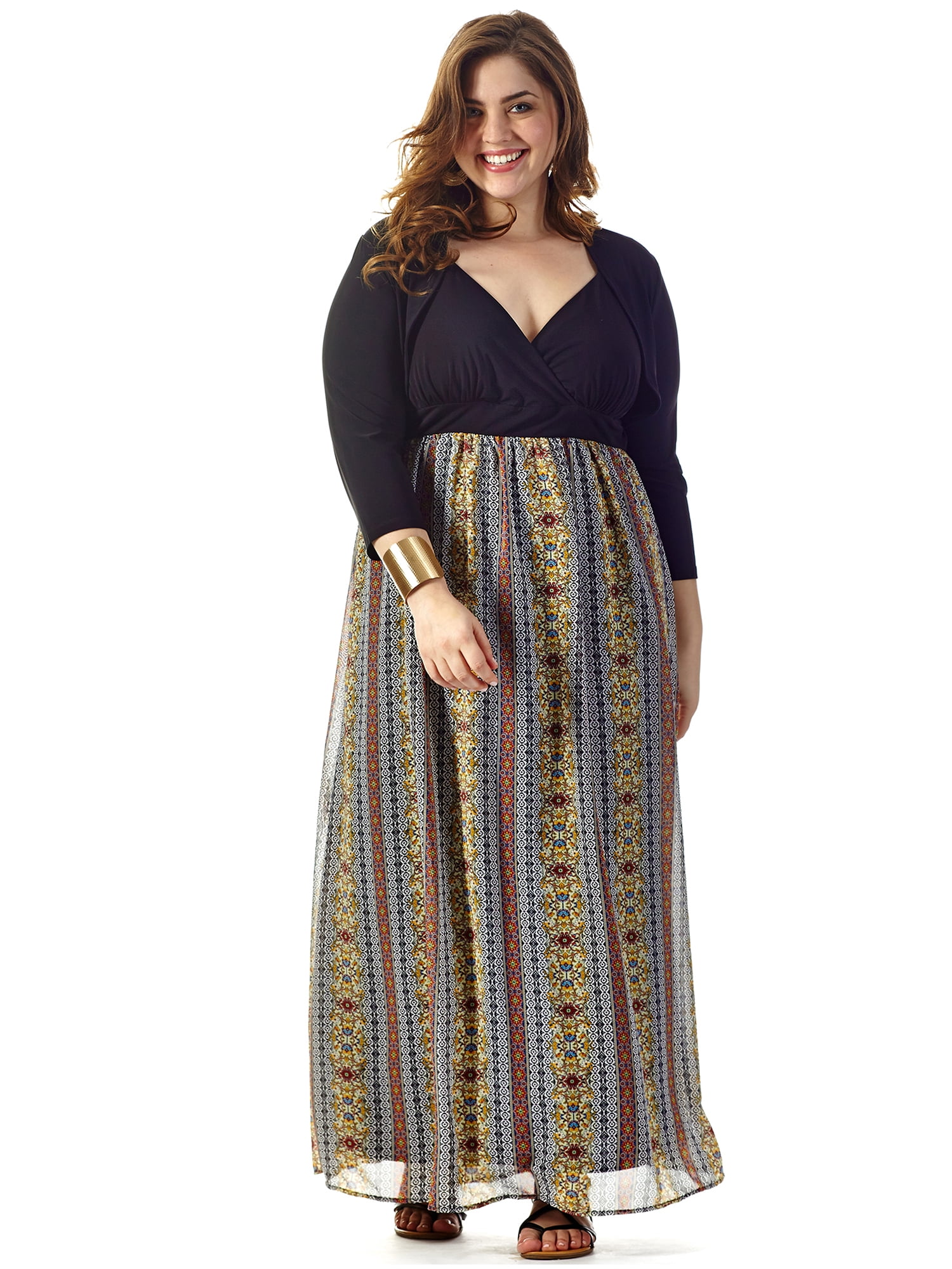 shrug over maxi dress