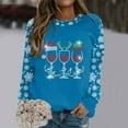thumbnail image 2 of Wyzesi Chandails de Maternité Automne Xxlfashion Chandail à Enfiler Hauts pour Femmes Joyeux Noël Imprimé Col Chandail en Molleton Col Rond Coupe Chandail à Enfiler Hauts Décontractés Manches Longues Chandails d'Entraînement Blouse Ample, 2 of 4