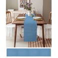 thumbnail image 6 of Table Runners 48 Inches Long Dress Scarves, Blue Burlap Texture Farmhouse Kitchen/Dining Table Runner, Short Coffee Tablerunners, Farmhouse Vintage Blue 13x48 Inch, 6 of 7