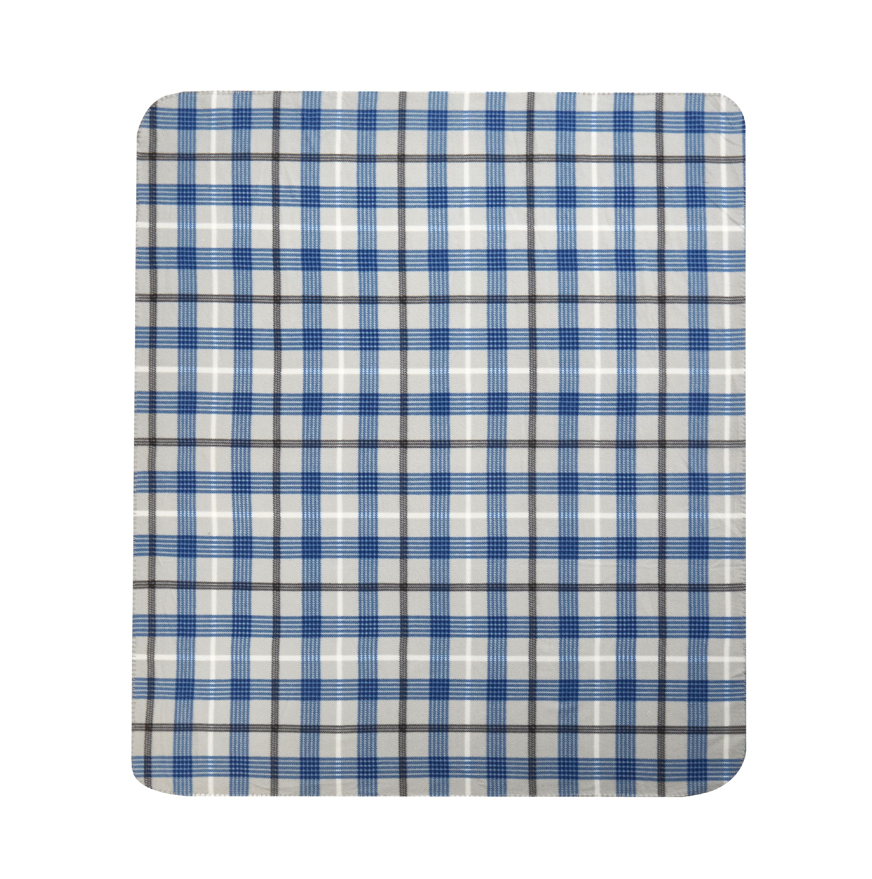 Mainstays Fleece Gray & Blue Plaid Throw Blanket, 50" x 60" - image 5 of 5