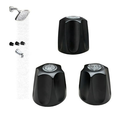 3 Piece Shower Knob Replacement Compatible with Bathtub Shower Mixer Tap Handle Conversion Kit Includes 1 x Hot 1 x Cold 1 x Diverter and 3 Screws