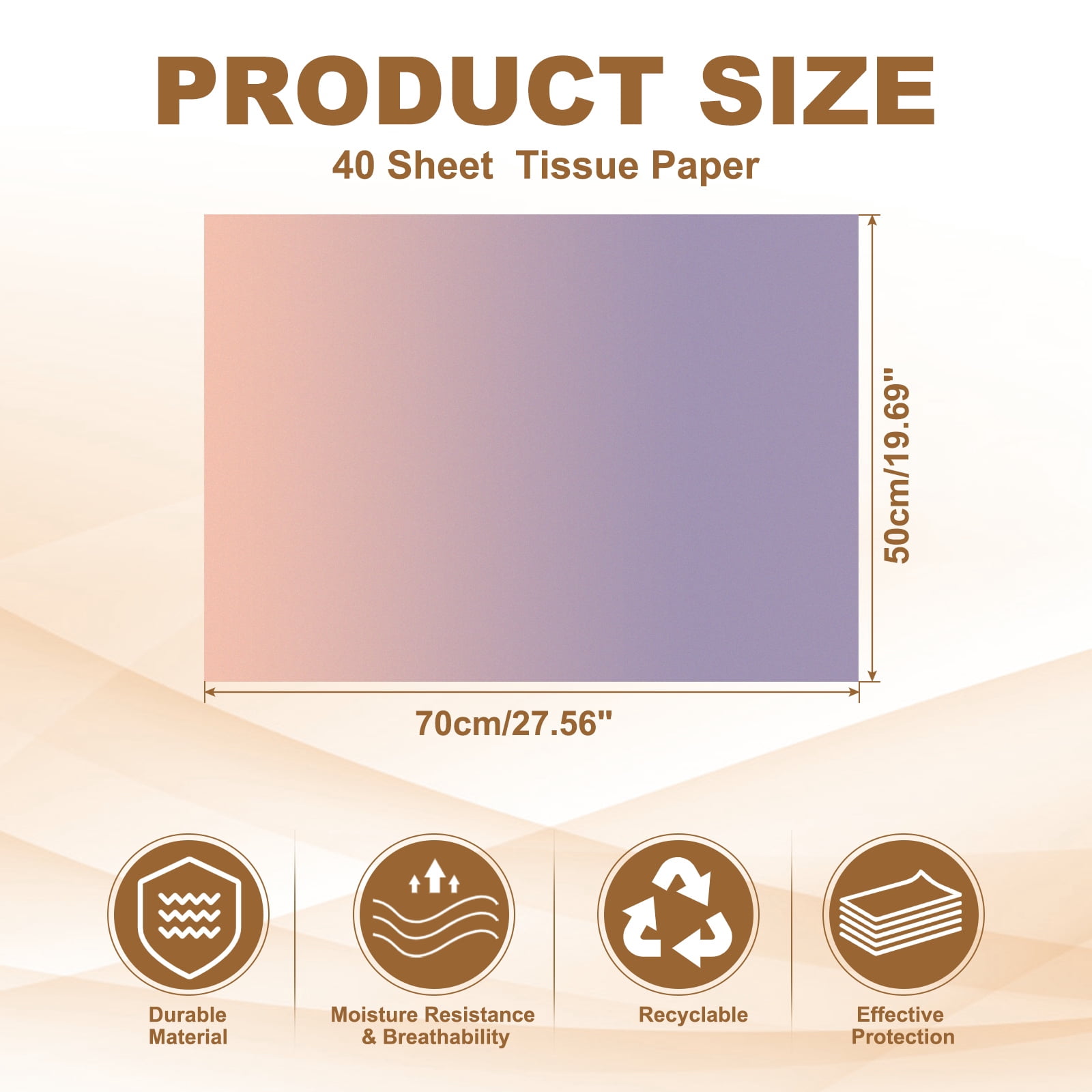 Uxcell 40 Sheets Colored Tissue Paper Bulk for Gift Bags, 27.6x19.7" Pink Purple Gradient Assorted Color Wrapping Paper for Craft Holidays Christmas Birthday Wedding Filler Flower Decor
