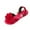 Red, variant on SDNall Women's Floral Decorated Flat Sandals with Soft Sole and Elastic Ankle Strap for Casual Beach and Summer Wear