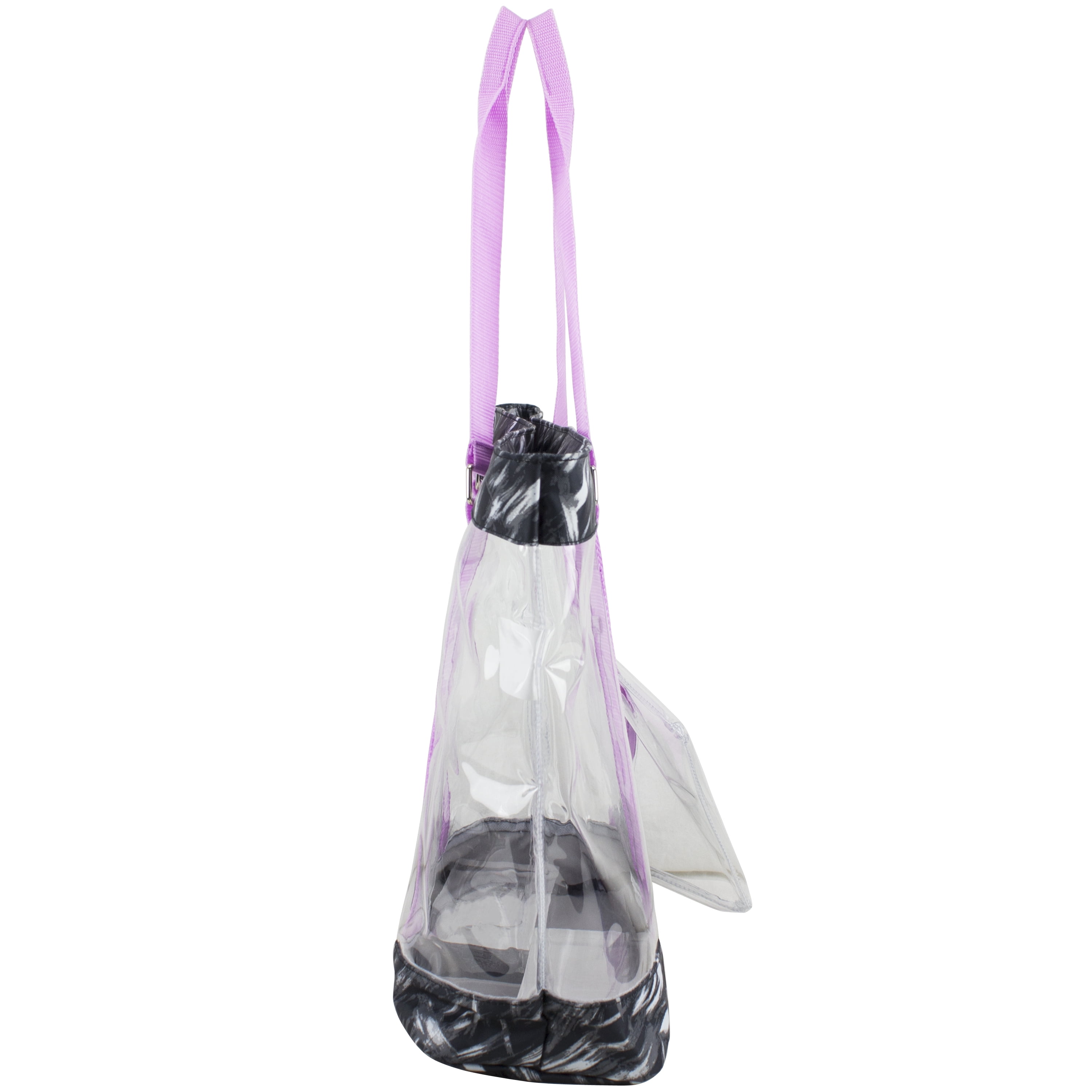 Eastsport Supreme Deluxe Clear Tote with Wristlet, Lavender Brushstrokes