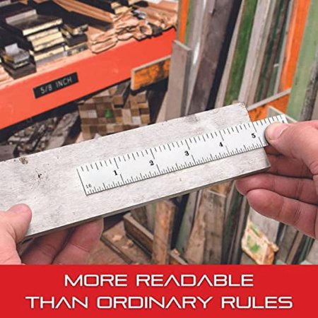 Starrett Full Flexible Steel Rule with Satin Chrome Finish, Quick Reading, and Inch Graduation - 6" Length, 16R Graduation Type, 1/64" Thickness - C316R-6