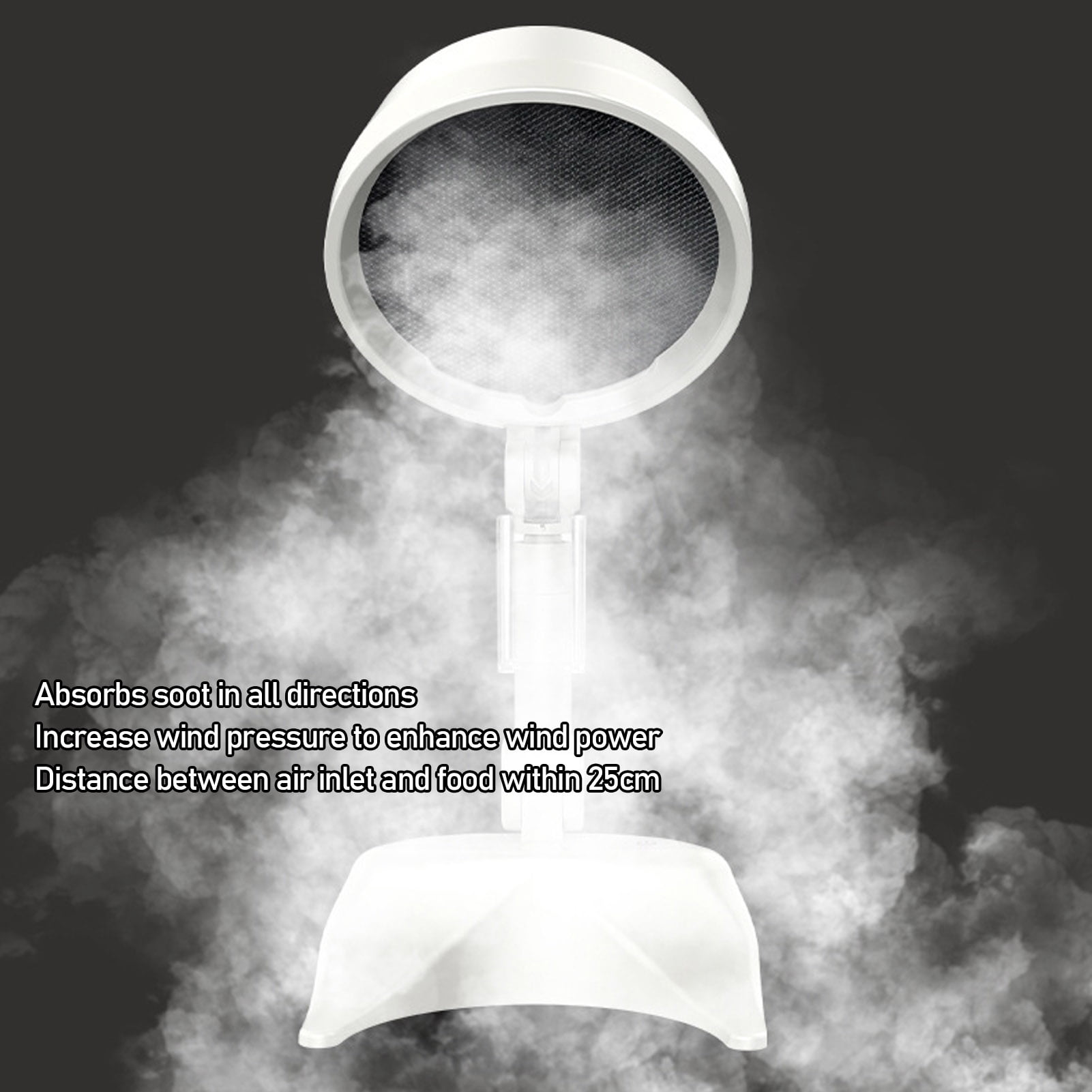 Suodoka Portable Range Hood Foldable Desktop Kitchen Exhaust Fan for Hot Pot BBQ, Strong Suction Compact 3-Speed Mini Cooker Hood (10.23 x 6.69 x 4.33 inches / 26 x 17 x 11 cm)