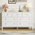 thumbnail image 4 of YouTrend 7 White Drawer Dresser, Retro Wood Adult Dresser with Metal Handles for Bedroom,Living Room, Hallway, 4 of 9