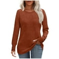 thumbnail image 7 of JUSLIO Button-Up Tops for Women Casual Solid Blouses Fashion Long sleeve Round Neck Blouses Orange XL, 7 of 7