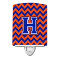 thumbnail image 1 of Carolines Treasures CJ1044-HCNL Letter H Chevron Orange & Blue Ceramic Night Light, 1 of 1