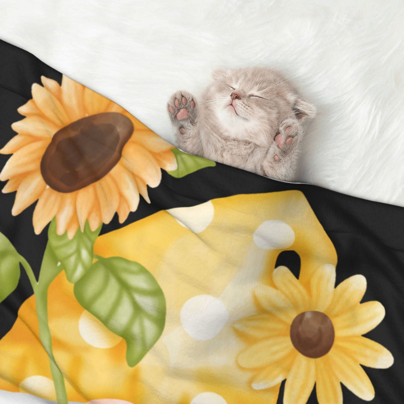 Naloa Sunflower Gnomes 3 Dog Blanket, 3 Sizes Cat Blanket for Indoor Cats Large Medium Small Dog Gifts-Large