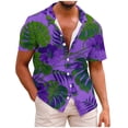 thumbnail image 2 of LYXSSBYX Mens Shirts Short Sleeve Clearance under 5.00 Men Shirt Print Short Sleeve Shirt Males Funny Tropical Casual Hawaiian Beach Shirt, 2 of 5