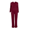 thumbnail image 4 of Cathalem Lounge Sets for Women 2 Piece Sets for Women 2024 Trendy Fall Outfits Jogger Sweat Pants Set Wide Leg Tracksuit Matching Sweatsuits (Wine,L), 4 of 6