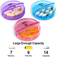 thumbnail image 3 of Small 7 Day Weekly Tower Pill Box Organizer Med Dispenser - 2 Times a Day AM PM Noon Night Medicine Container Holder from ZzTeck, 3 of 8