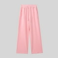 thumbnail image 2 of Diufon Womens Cotton Wide Leg Pants Elastic High Waist Drawstring Pants Solid Color Lounge Pants, 2 of 5