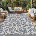 thumbnail image 2 of Light Blue Floral Outdoor Rug for Patio/Deck/Porch, Non-Slip Large Area Rug 6 x 9 Ft, Rustic Vintage Flowers Botanical Spring Indoor Outdoor Rugs Washable Area Rugs, Camping Rug Carpet Runner, 2 of 8