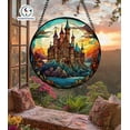 thumbnail image 4 of Fantasy Castle Stained Glass, Colorful Sunset Window Art, Magical Gift for Fantasy Lovers, Stained Glass Window Hanging, Castle Decor Home 4303520229, 4 of 4
