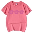 thumbnail image 4 of MEZZALL T-Shirt pour Filles Tout-Petits Imprimé Floral Col Rond Manches Courtes T-Shirt Décontracté Polyvalent, 8-9 Ans, 4 of 5