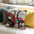 thumbnail image 3 of BANET  Abstract Throw Pillow Cushion Cover, Horizontal Stripe Design and Geometric Circles Rounded Shapes Art Illustration, Decorative Square Accent Pillow Case 12x12in, 3 of 5