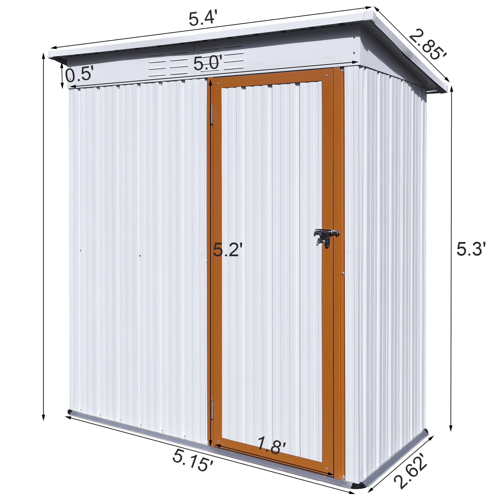 Outdoor Metal Shed, 5' x 3' Garden Shed for Tools, Patio Storage Shed with Lockable Door, Tool Storage Shed for Lawn, Patio, Backyard, L0023